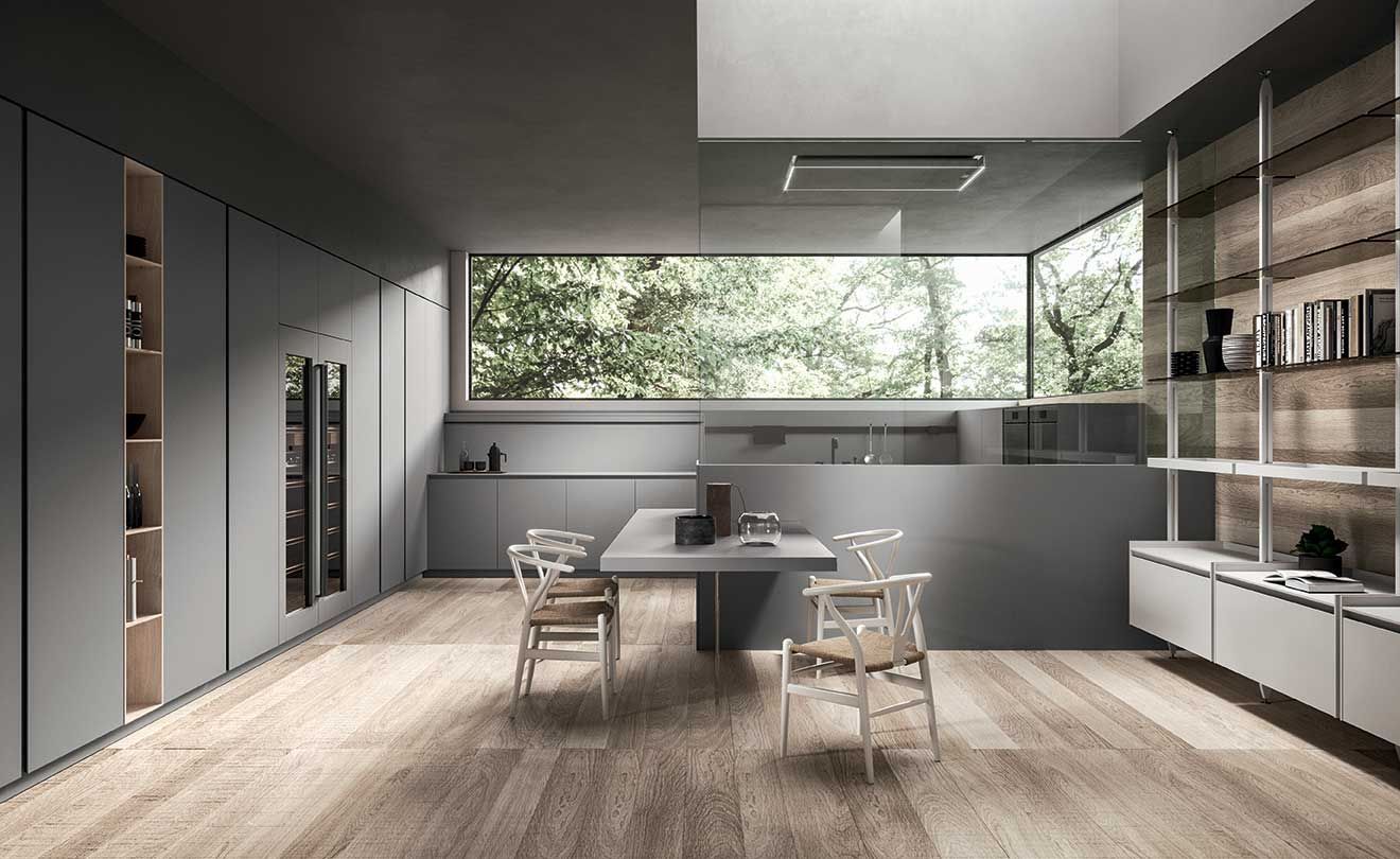 Cuisine avec table incrusté