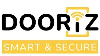 El logotipo de Dooriz Smart and Secure es amarillo y negro.