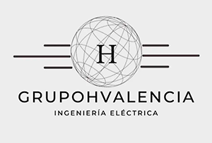 Logo for GrupoHValencia, Ingeniería Eléctrica; features globe with “H”, horizontal lines, and text.