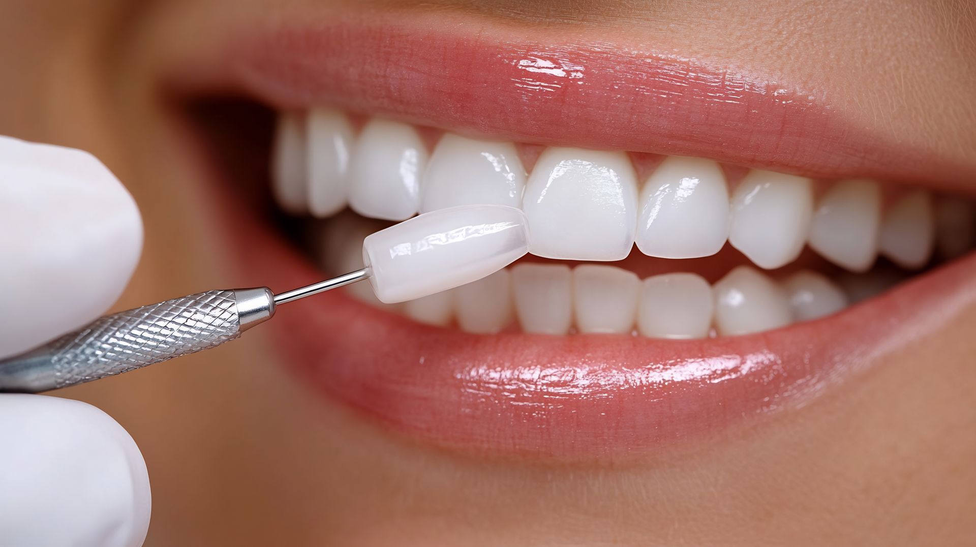 Outil dentaire polissant les dents d'une personne lors d'un sourire en gros plan.