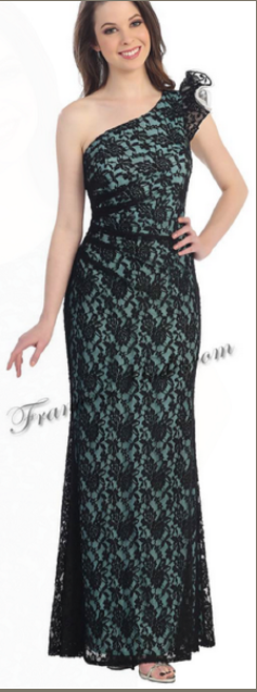 Robe à dentelle - bleue et noire