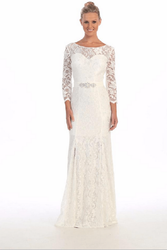 Robe longue blanche - manches longues