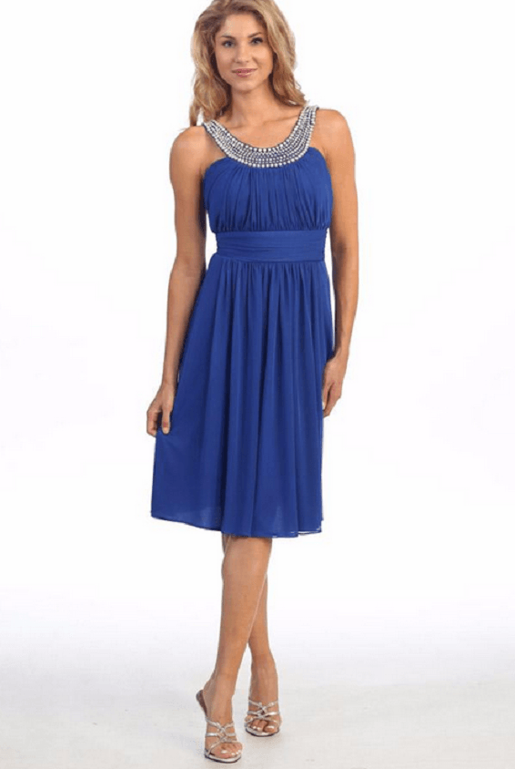 Robe bleu et argentée