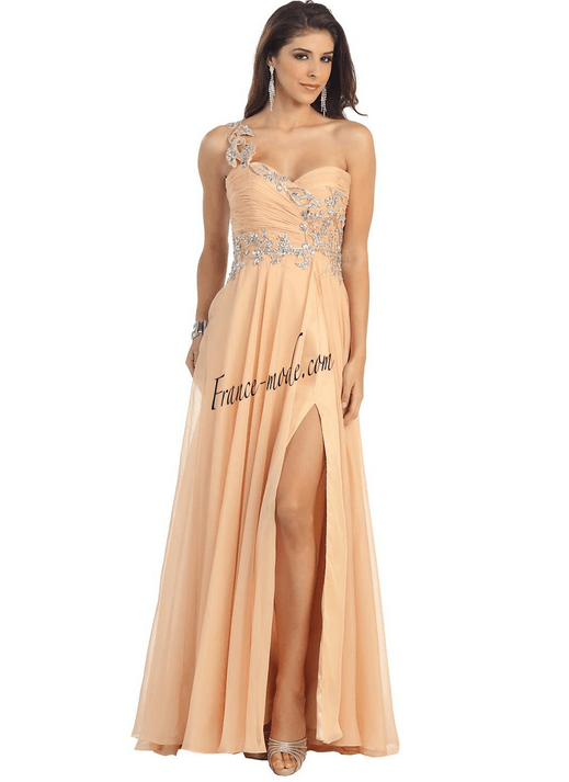 Robe de soirée bustier - couleur bisque