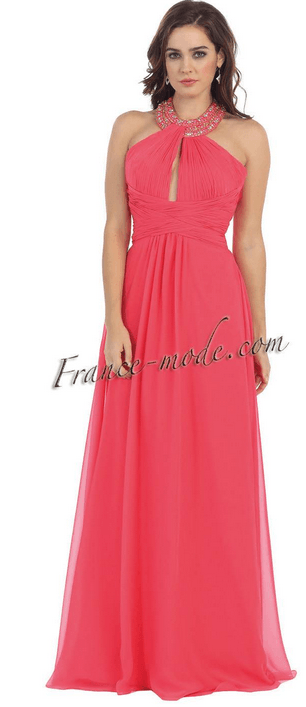 Robe de soirée couleur rose