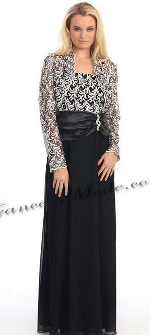 Robe de soirée élégance - noire et blanche