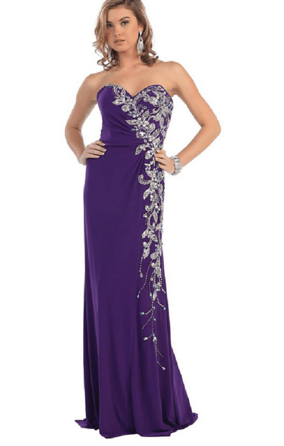 Robe violette et argentée