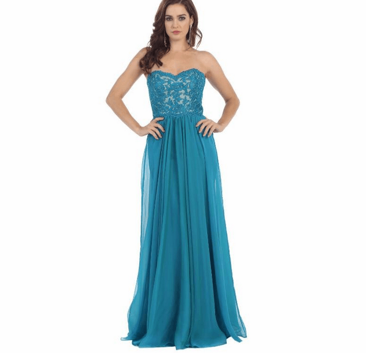 Robe de soirée élégance - bleu bondi