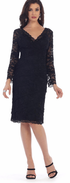 Robe noire à manches longues