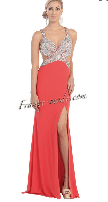 Robe de soirée prestige rose saumon