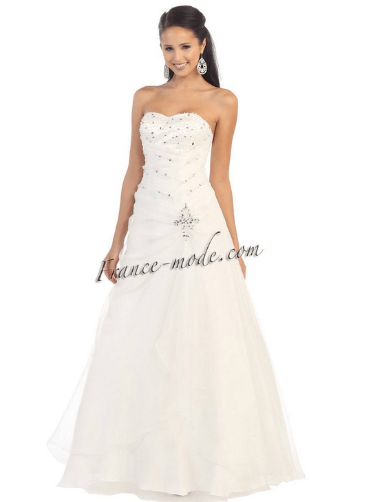 Robe de mariés blanche avec coupe bustier