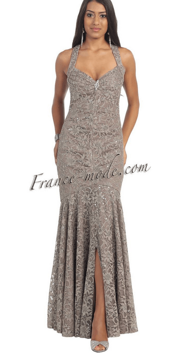 Robe de soirée élégance greige