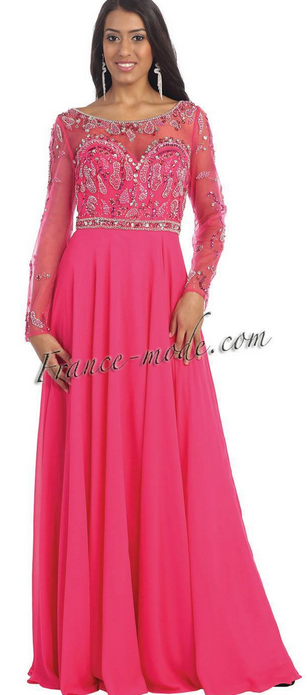 Robe de soirée prestige rose vif
