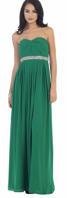 Robe bustier verte émeraude