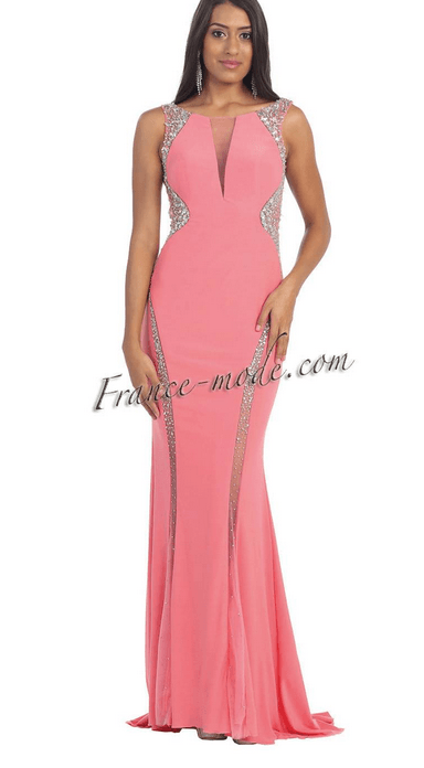 Robe de soirée prestige rose dragée