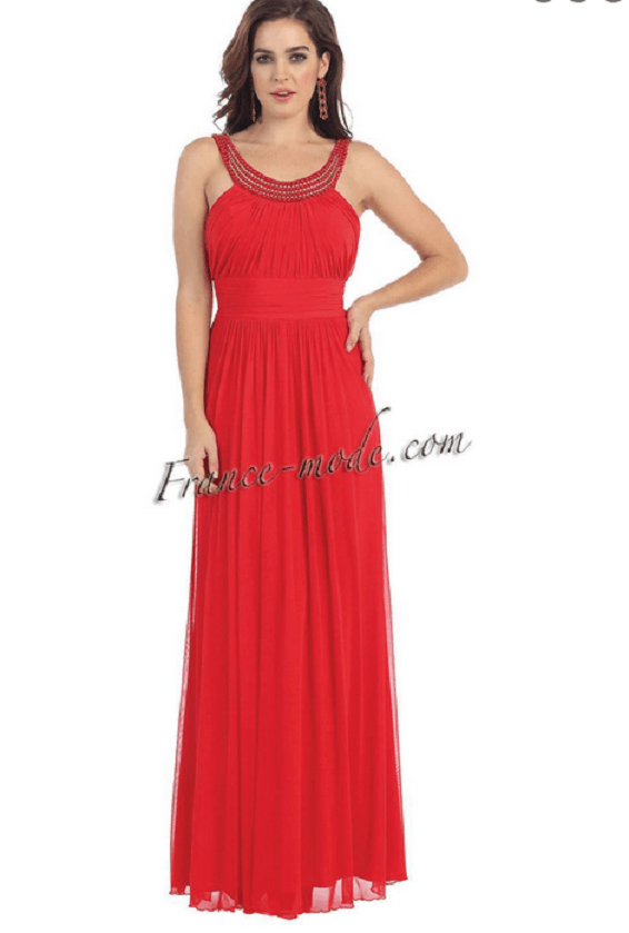 Robe longue rouge feu