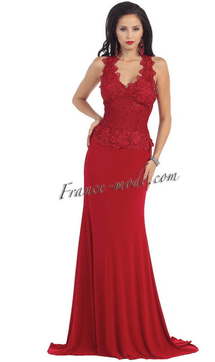 Robe de soirée prestige rouge coquelicot