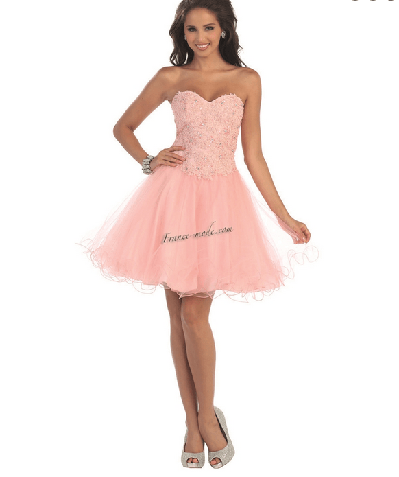 Robe bustier rose pêche