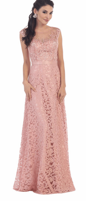 Robe de soirée élégance rose dragée