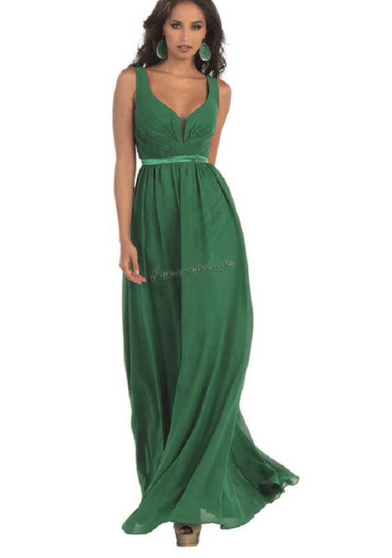 Robe longue vert emeraude