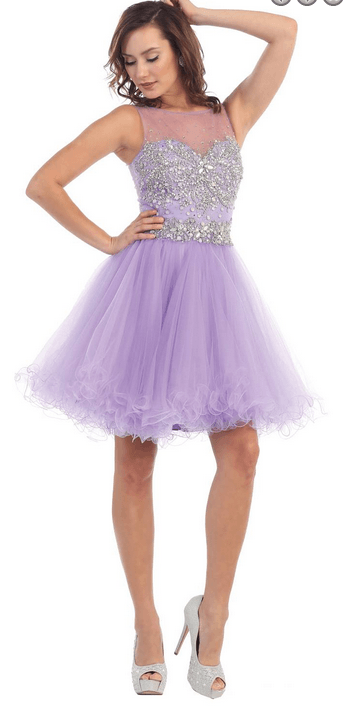 Robe courte - violet et argent