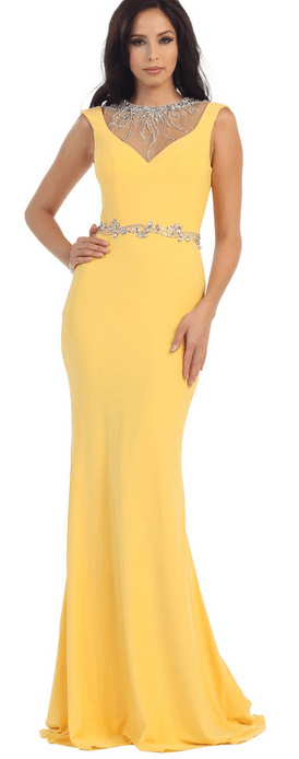 Robe de soirée jaune maïs