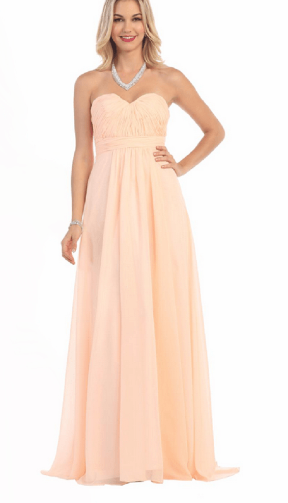 Robe longue bustier - couleur bisque