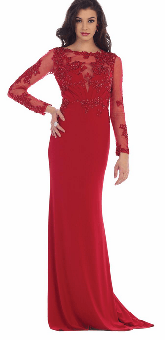 Robe de soirée rouge carmin