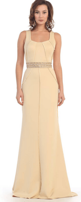 Robe ceinturée couleur vanille