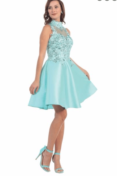 Robe courte turquoise