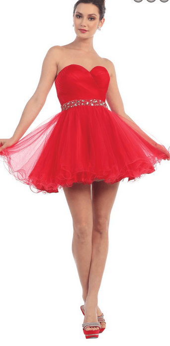 Robe courte - bustier rouge