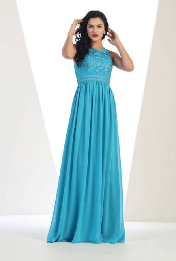 Robe longue - couleur bleue