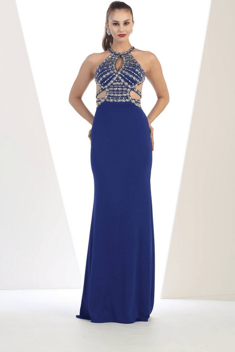 Robe ceintrée bleu saphir