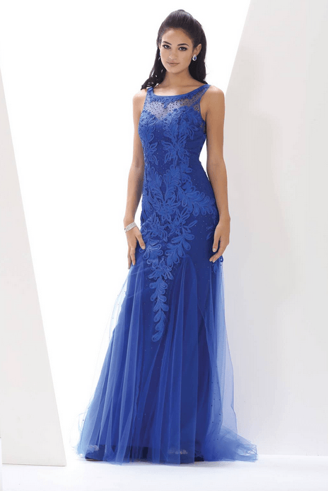 Robe sophistiquée bleu saphir