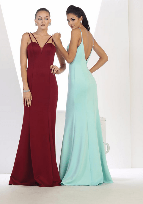 Robe rouge grenat et robe bleue azurin