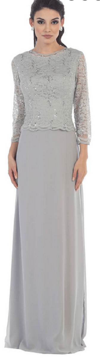 Robe grise à manches longues