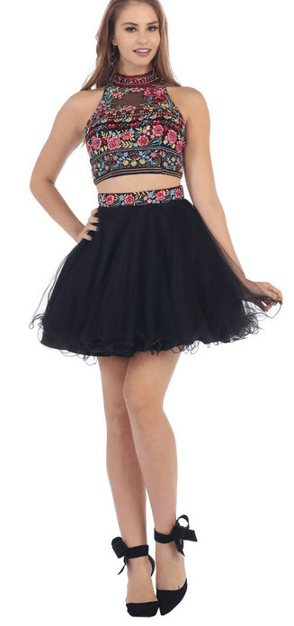 Robe deux pièces à motif ethnique