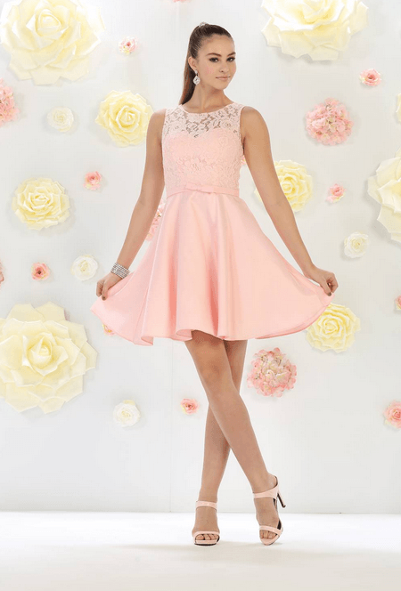 Robes courtes - rose coquille d'oeuf