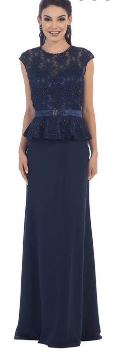 Robe bleu marine ajustée à la taille