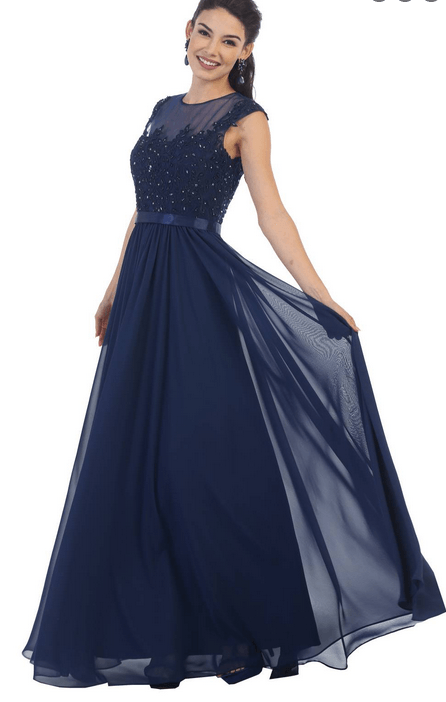 Robe de soirée bleu nuit