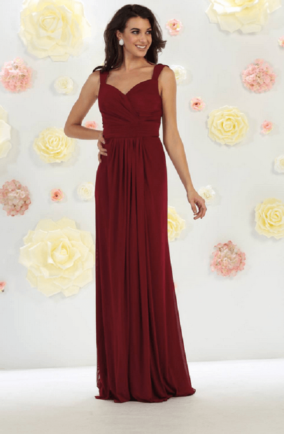 Robe rouge bordeaux évasée