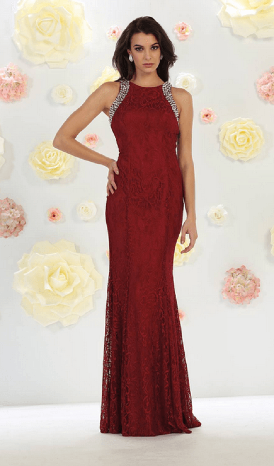 Robe rouge bordeaux ajustée