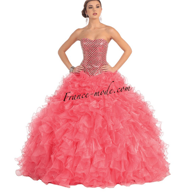 Robe de princesse bustier - rose saumon