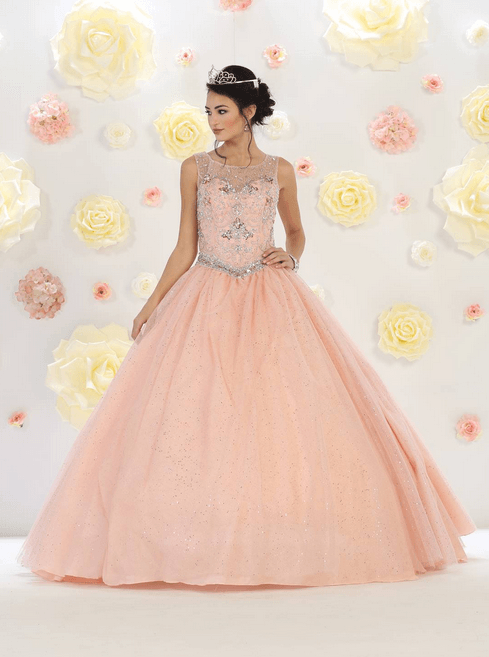 Robe de princesse - rose coquille d'oeuf