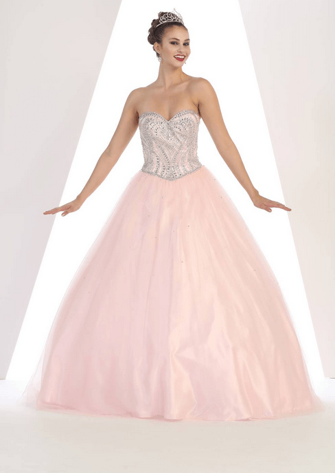 Robe de princesse bustier - rose cuisse de nymphe