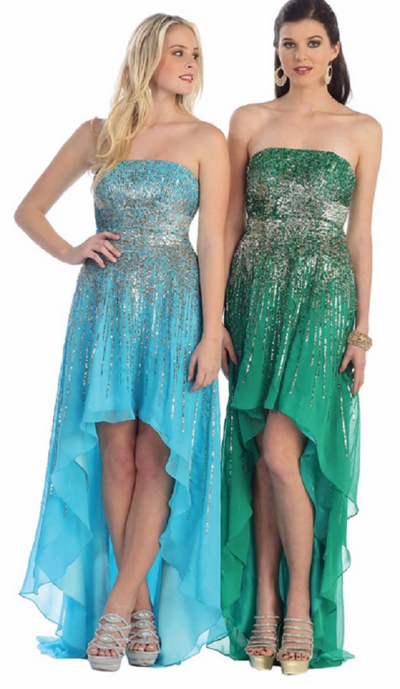 Robe bleue et robe verte