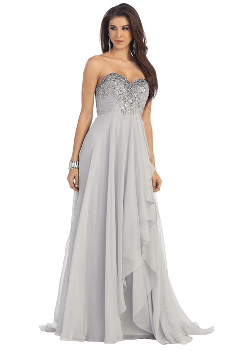 Robe bustier - couleur gris perle