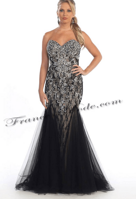 Robe bustier noire et argentée