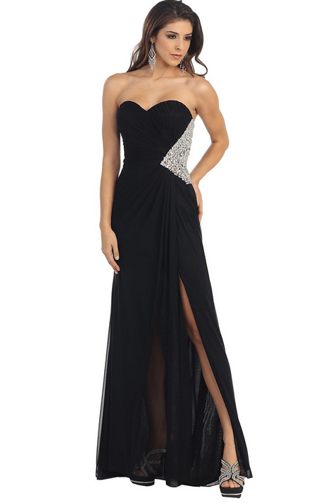 Robe bustier noire et argentée