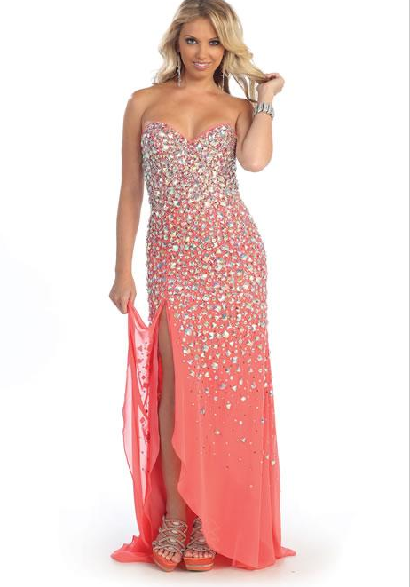 Robe bustier rose saumon et argentée